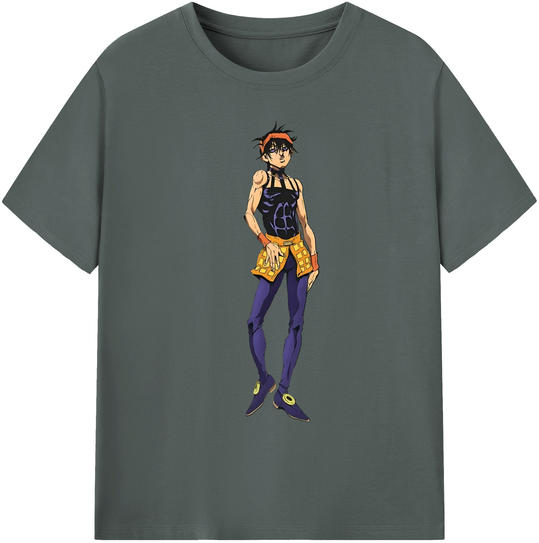 （画像用） ジョジョの奇妙な冒険 ナランチャ?ギルガ JoJo's Bizarre Adventure Narancia Ghirga 綿100％ メンズ半袖Tシャツ｜肌触りやわらか＆通気性